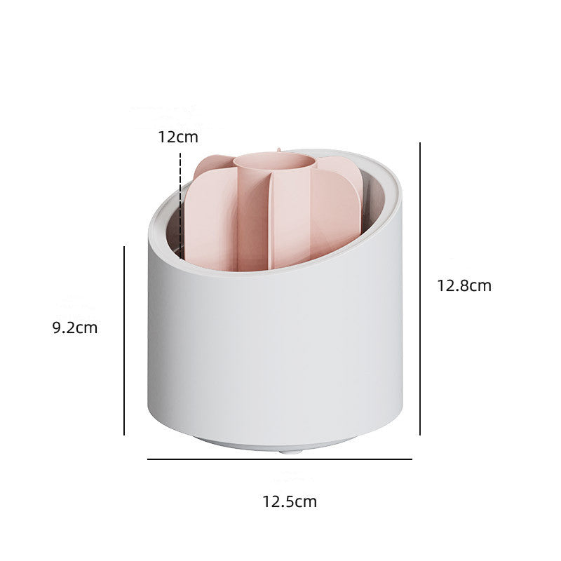 Dust Proof Household Acrylic Lipstick Cosmetic Storage Box Rotating Brush Barrel