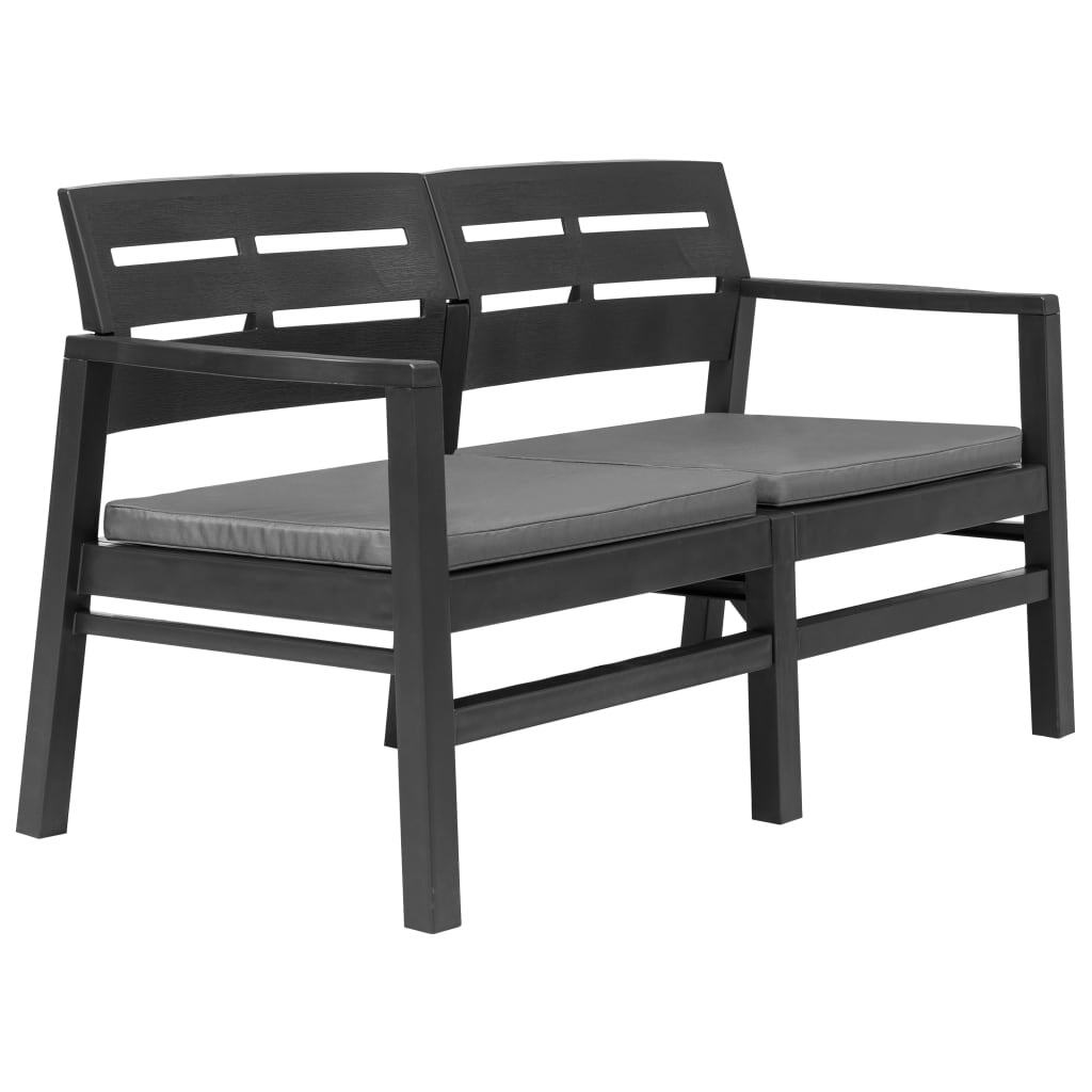 4 Piece Patio Lounge Set Plastic Anthracite