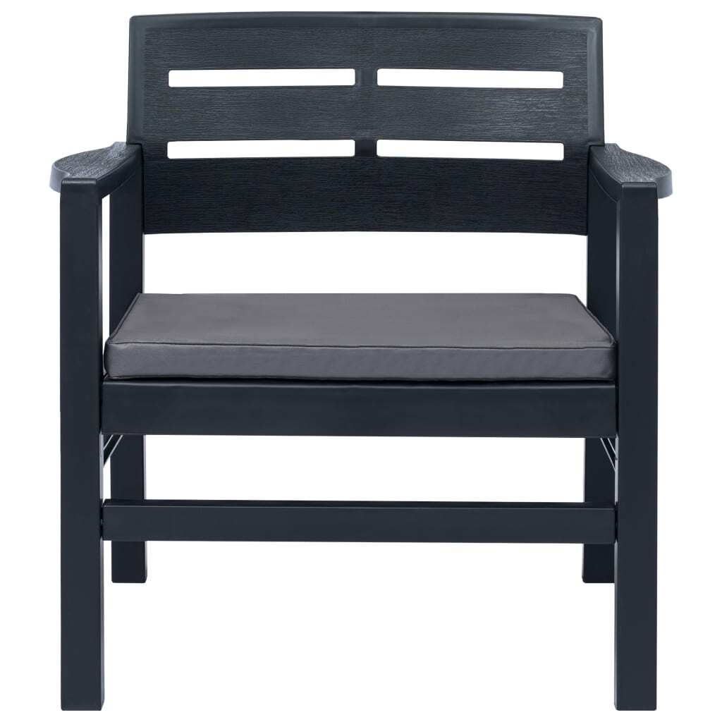 4 Piece Patio Lounge Set Plastic Anthracite