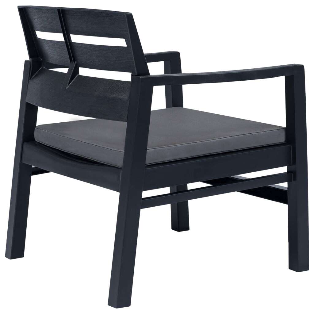 4 Piece Patio Lounge Set Plastic Anthracite