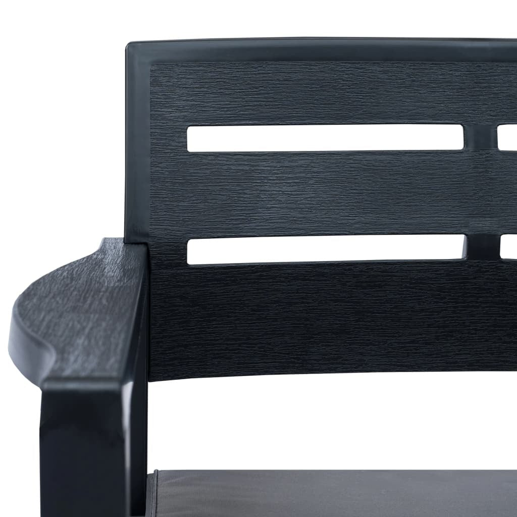 4 Piece Patio Lounge Set Plastic Anthracite