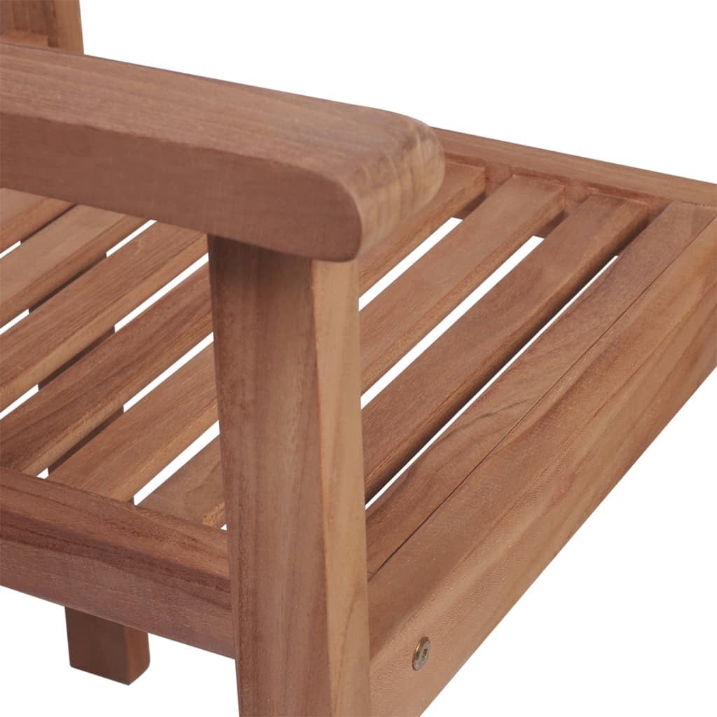 Patio Chairs 2 pcs with Blue Cushions Solid Teak Wood