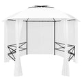 Garden Marquee with Curtains 141.7"x122.8"x104.3" White 0.6 oz/ft