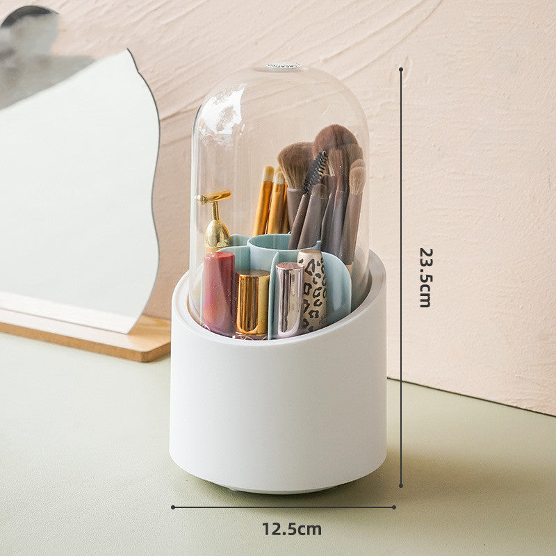 Dust Proof Household Acrylic Lipstick Cosmetic Storage Box Rotating Brush Barrel