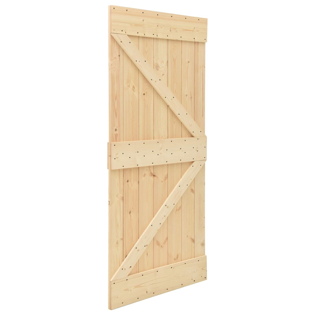 | Door | NARVIK Natural 35.43 x 82.68 in Solid Pine Wood