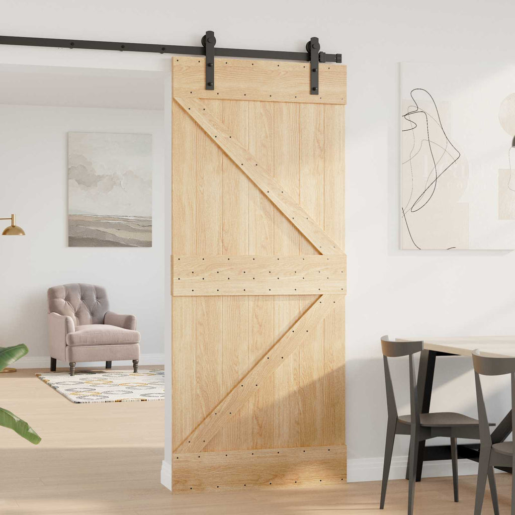 | Door | NARVIK Natural 35.43 x 82.68 in Solid Pine Wood