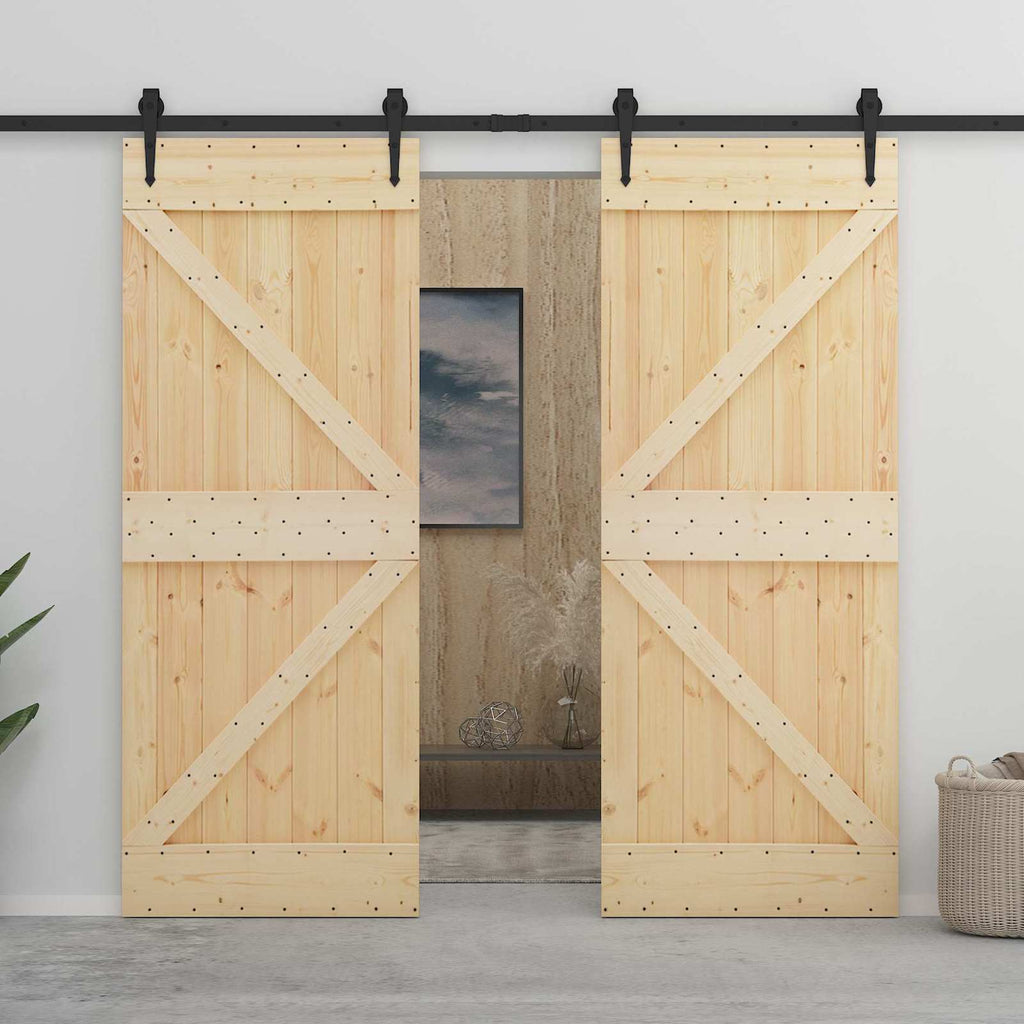 | Door | NARVIK Natural 35.43 x 82.68 in Solid Pine Wood