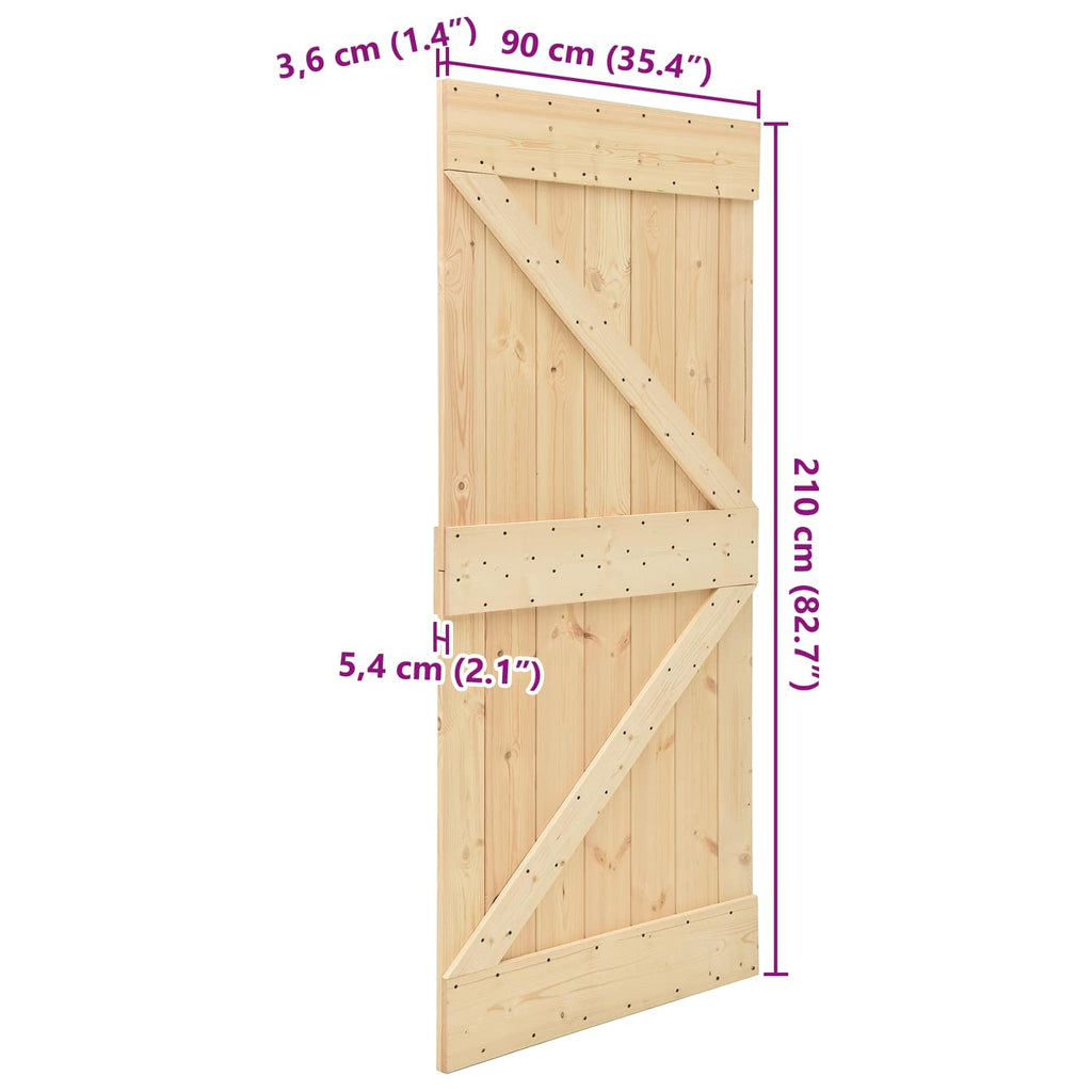 | Door | NARVIK Natural 35.43 x 82.68 in Solid Pine Wood