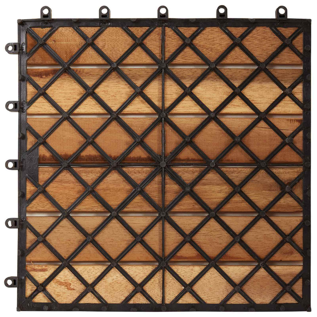 | Decking Tile | 10 pcs Brown 11.81 x 11.81 in Acacia Hardwood
