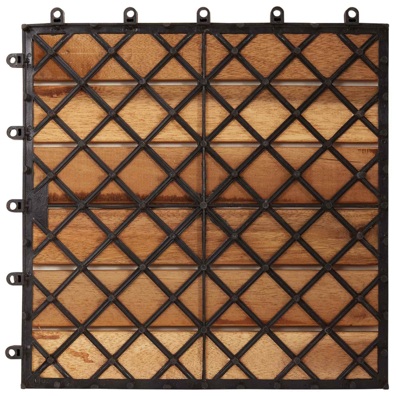 | Decking Tile | 10 pcs Brown 11.81 x 11.81 in Acacia Hardwood