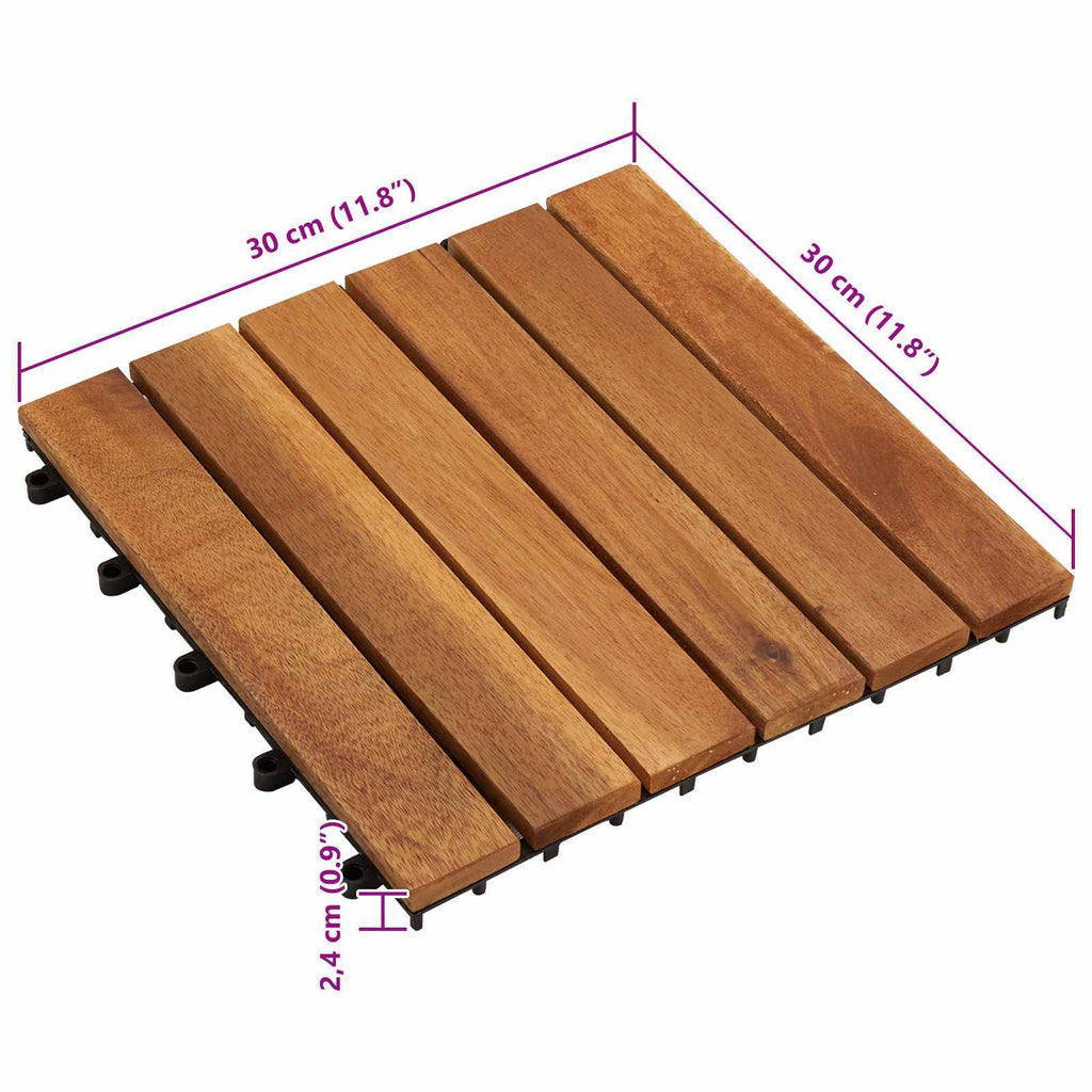 | Decking Tile | 10 pcs Brown 11.81 x 11.81 in Acacia Hardwood
