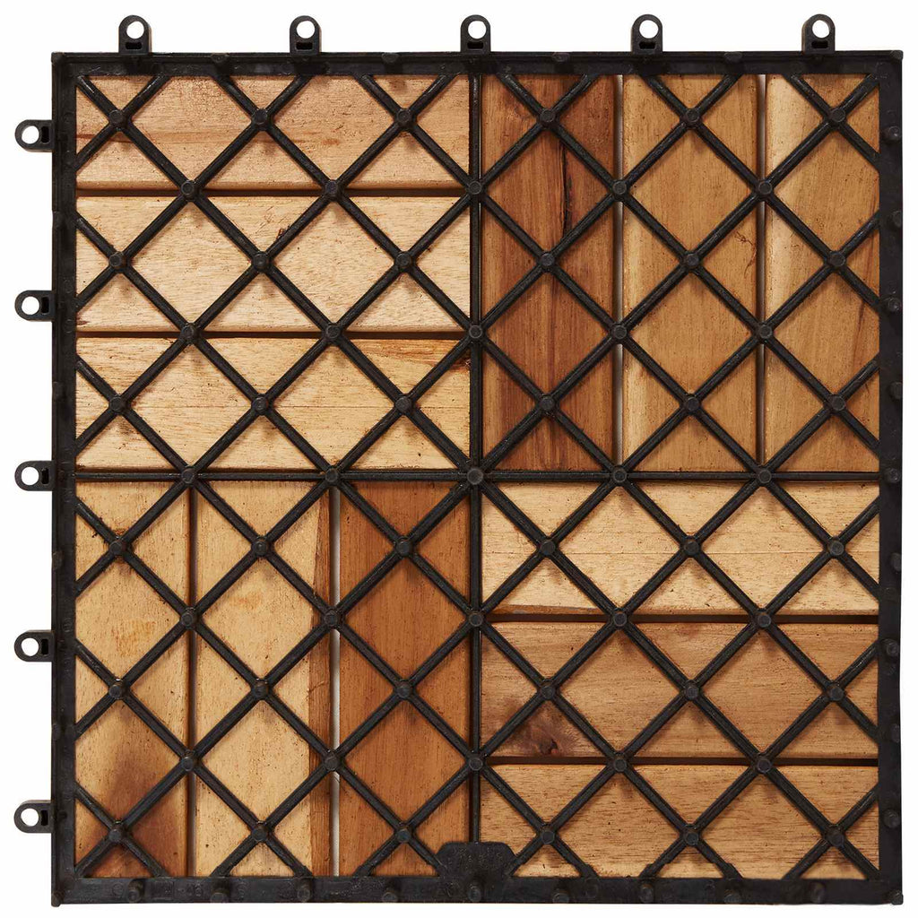 | Decking Tile | 10 pcs Brown 11.81 x 11.81 in Acacia Hardwood
