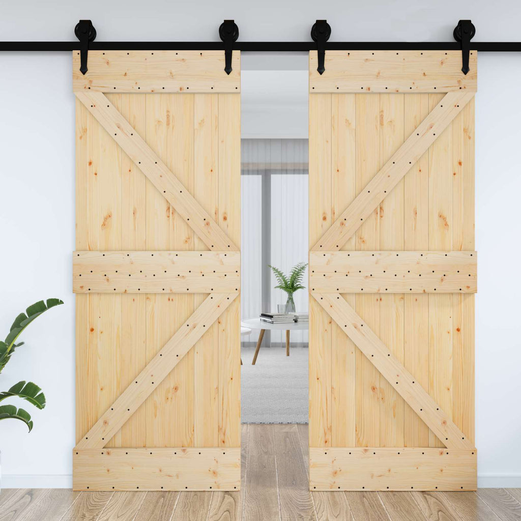 | Door | NARVIK Natural 33.46 x 82.68 in Solid Pine Wood