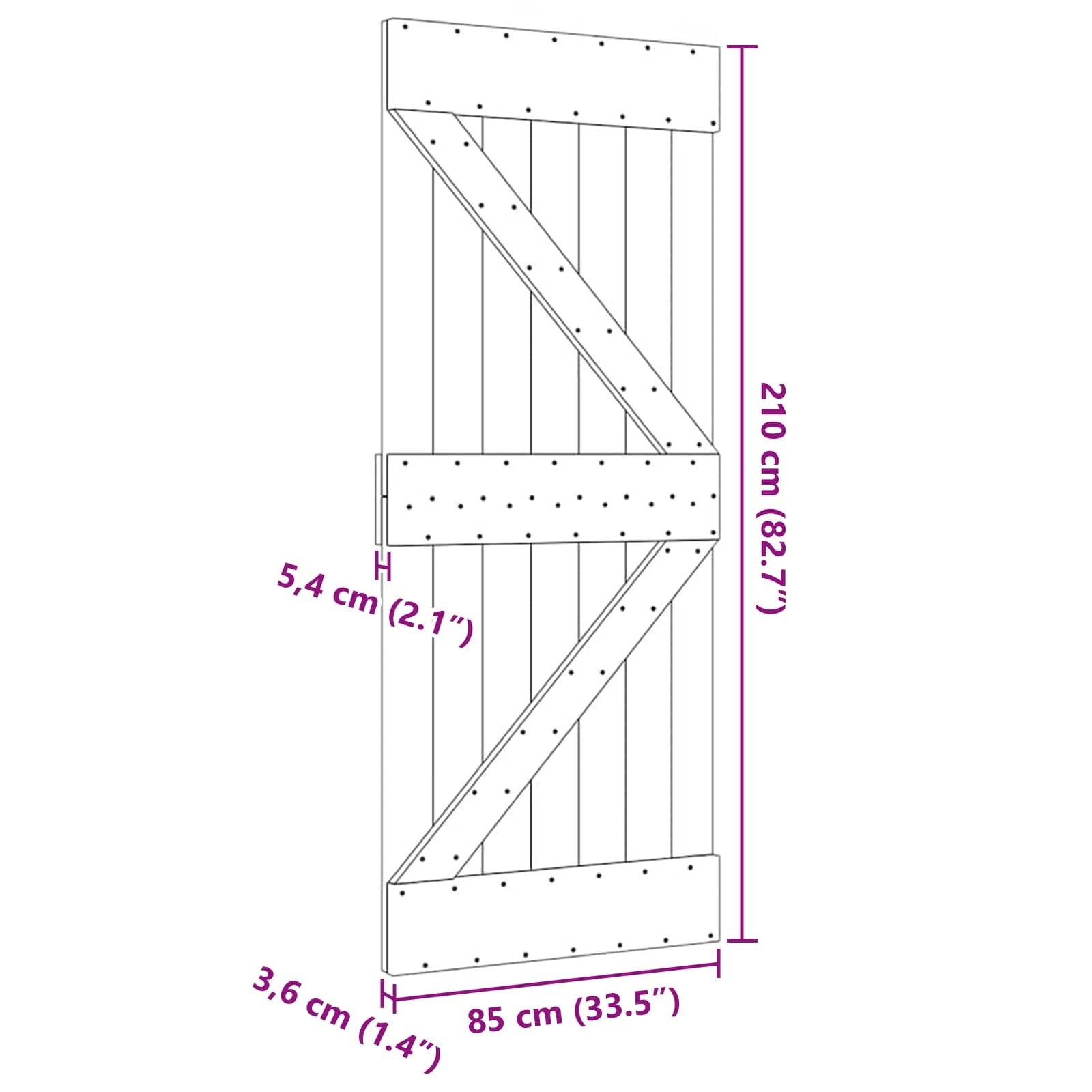 | Door | NARVIK Natural 33.46 x 82.68 in Solid Pine Wood