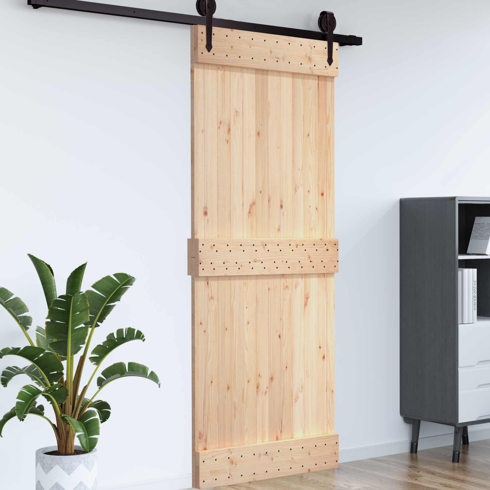 | Door | NARVIK Natural 27.56 x 82.68 in Solid Pine Wood