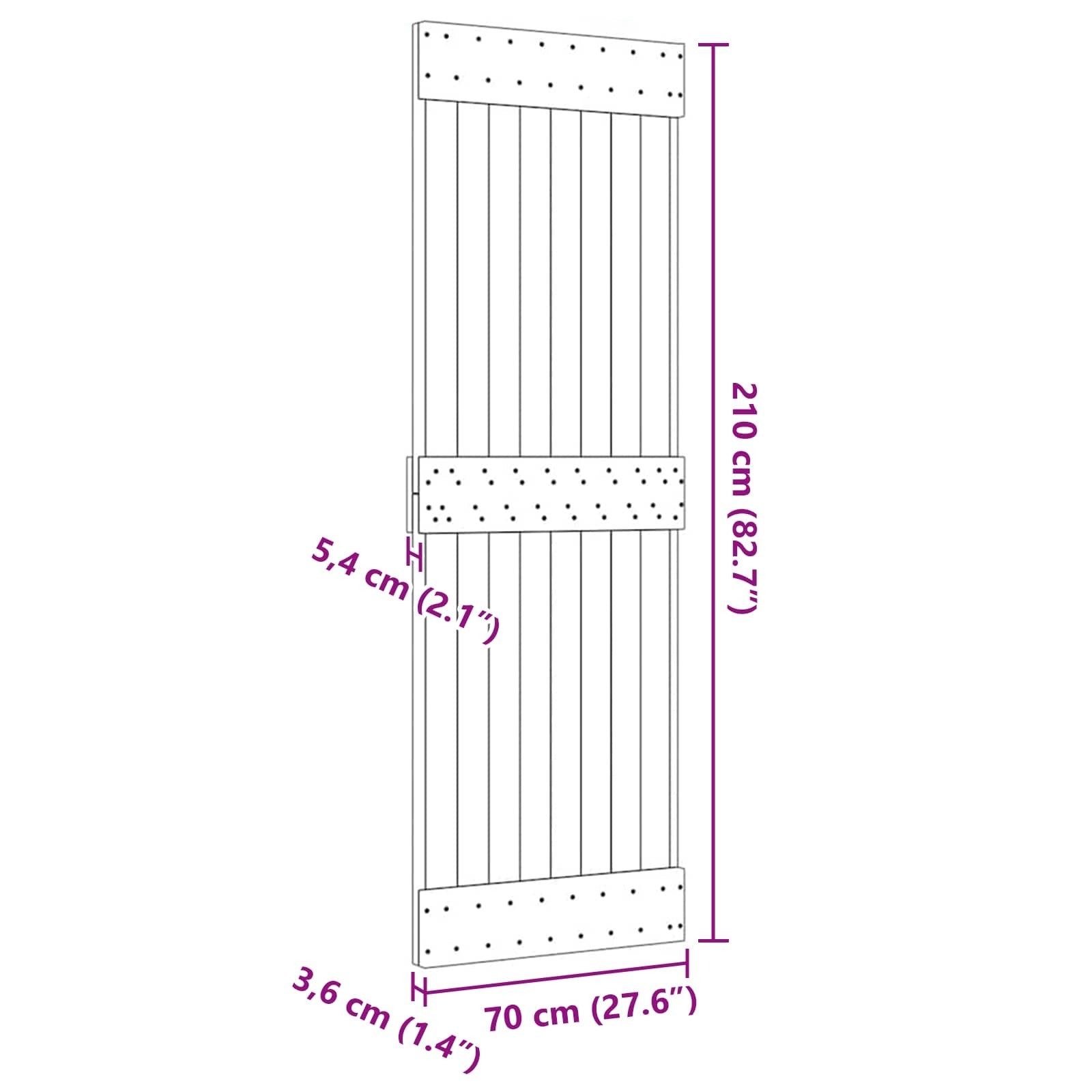 | Door | NARVIK Natural 27.56 x 82.68 in Solid Pine Wood