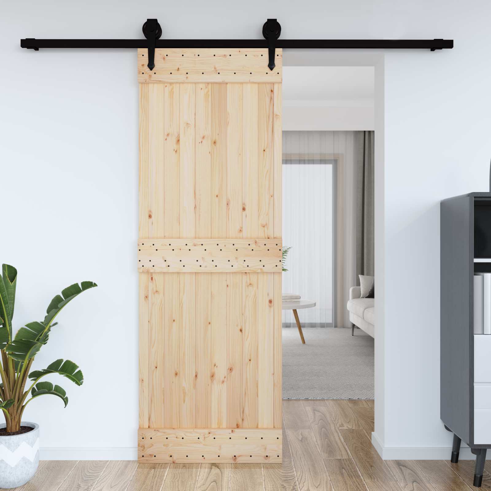 | Door | NARVIK Natural 31.50 x 82.68 in Solid Pine Wood