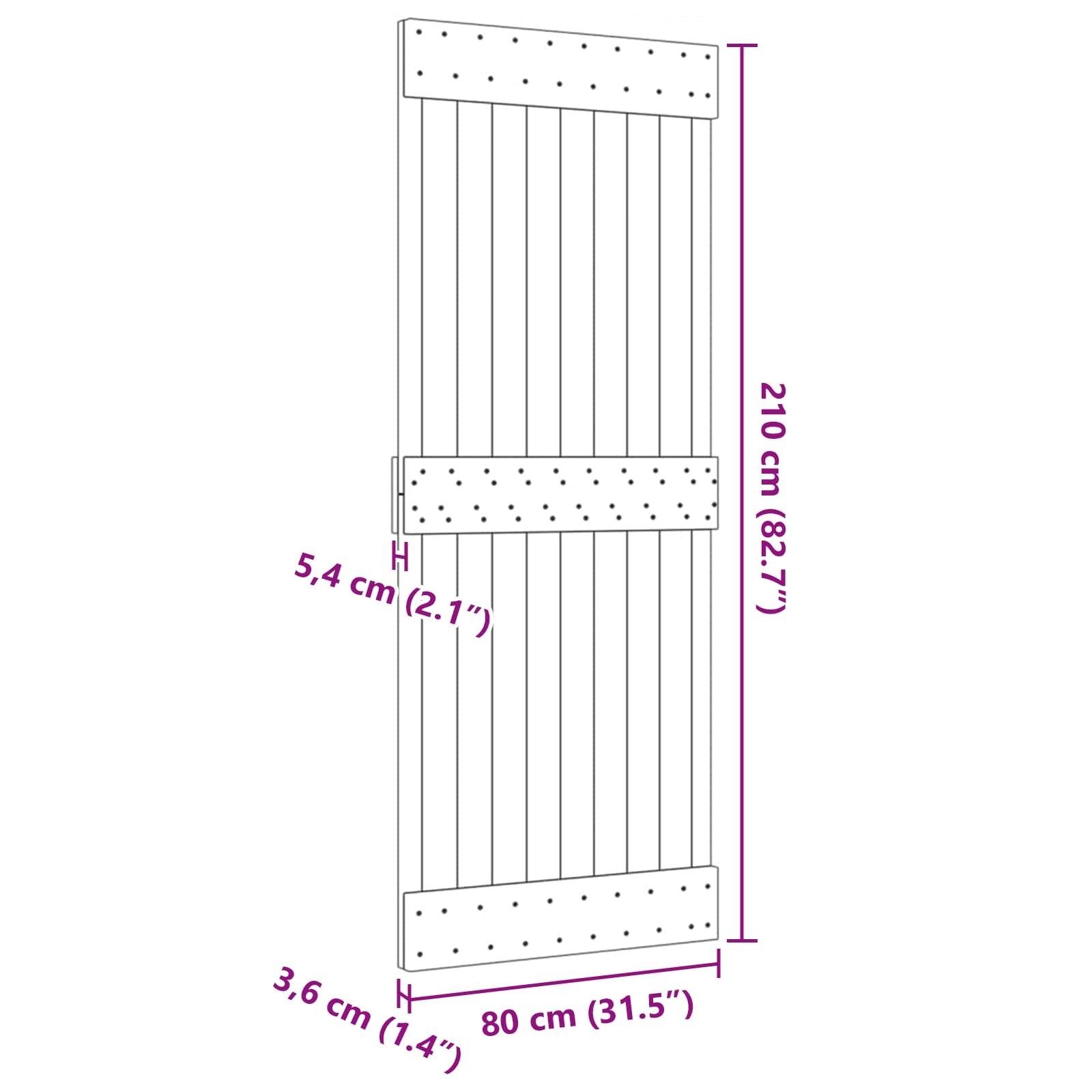 | Door | NARVIK Natural 31.50 x 82.68 in Solid Pine Wood
