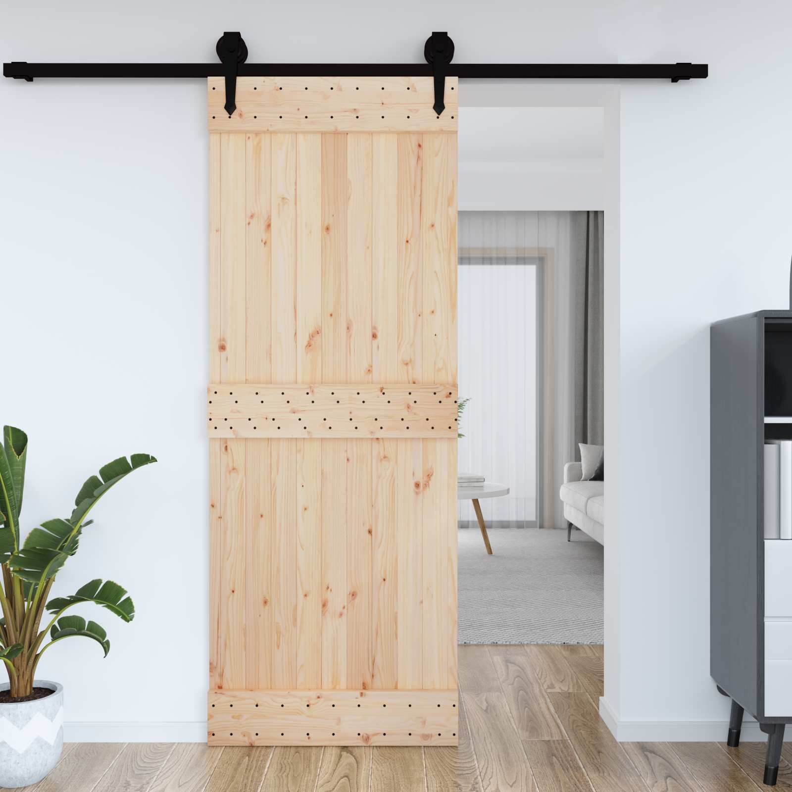 | Door | NARVIK Natural 33.46 x 82.68 in Solid Pine Wood