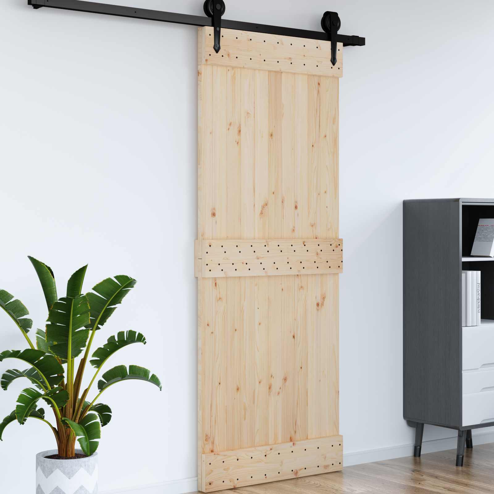 | Door | NARVIK Natural 35.43 x 82.68 in Solid Pine Wood