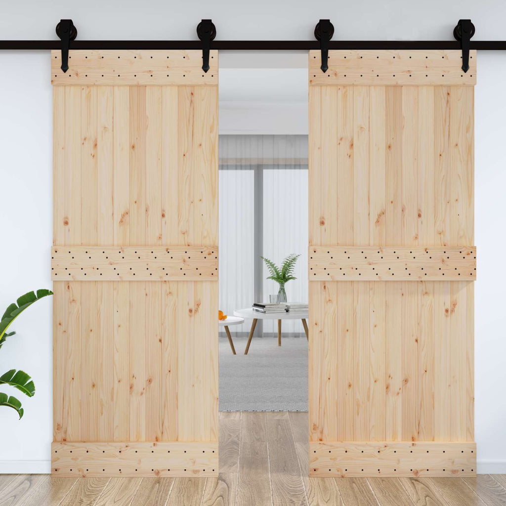 | Door | NARVIK Natural 35.43 x 82.68 in Solid Pine Wood