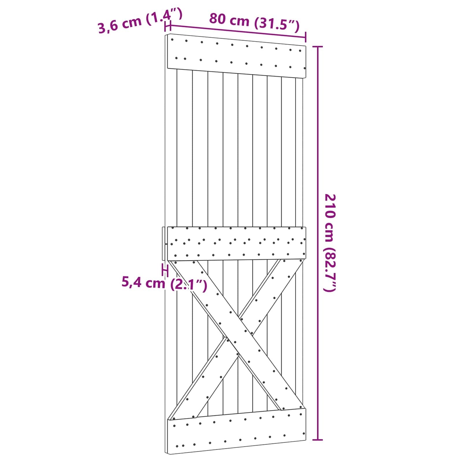 | Door | NARVIK Natural 31.50 x 82.68 in Solid Pine Wood