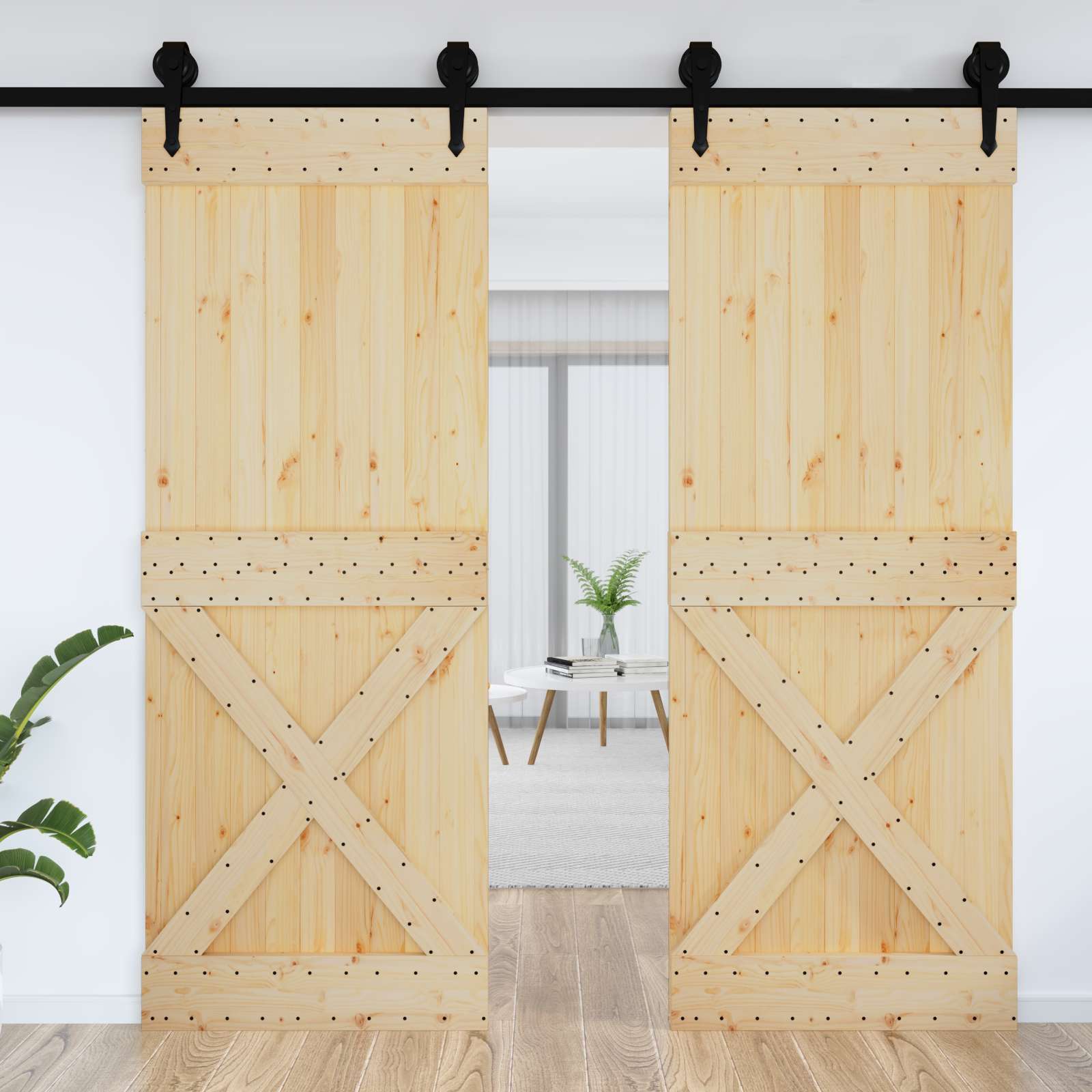 | Door | NARVIK Natural 33.46 x 82.68 in Solid Pine Wood