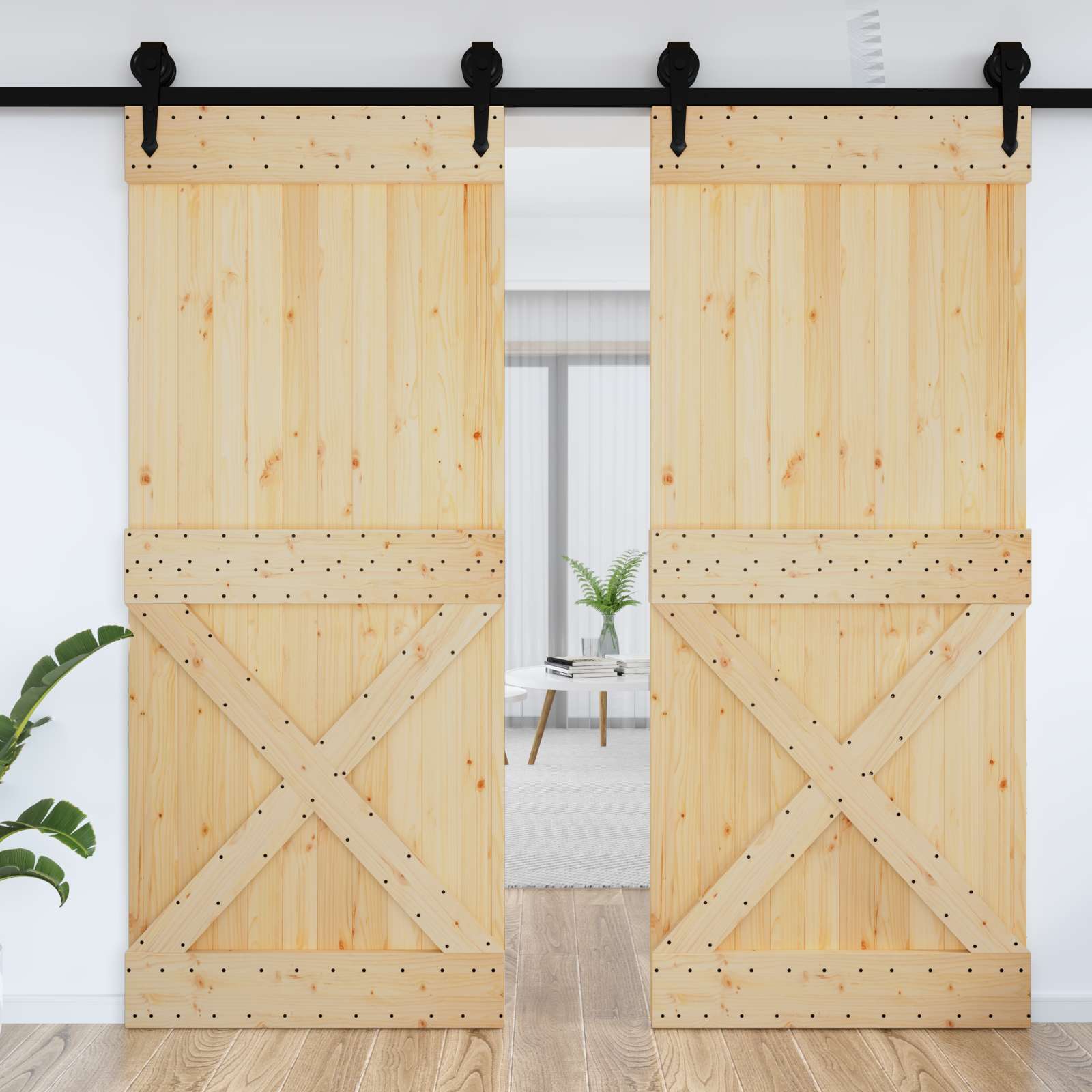 | Door | NARVIK Natural 37.40 x 82.68 in Solid Pine Wood