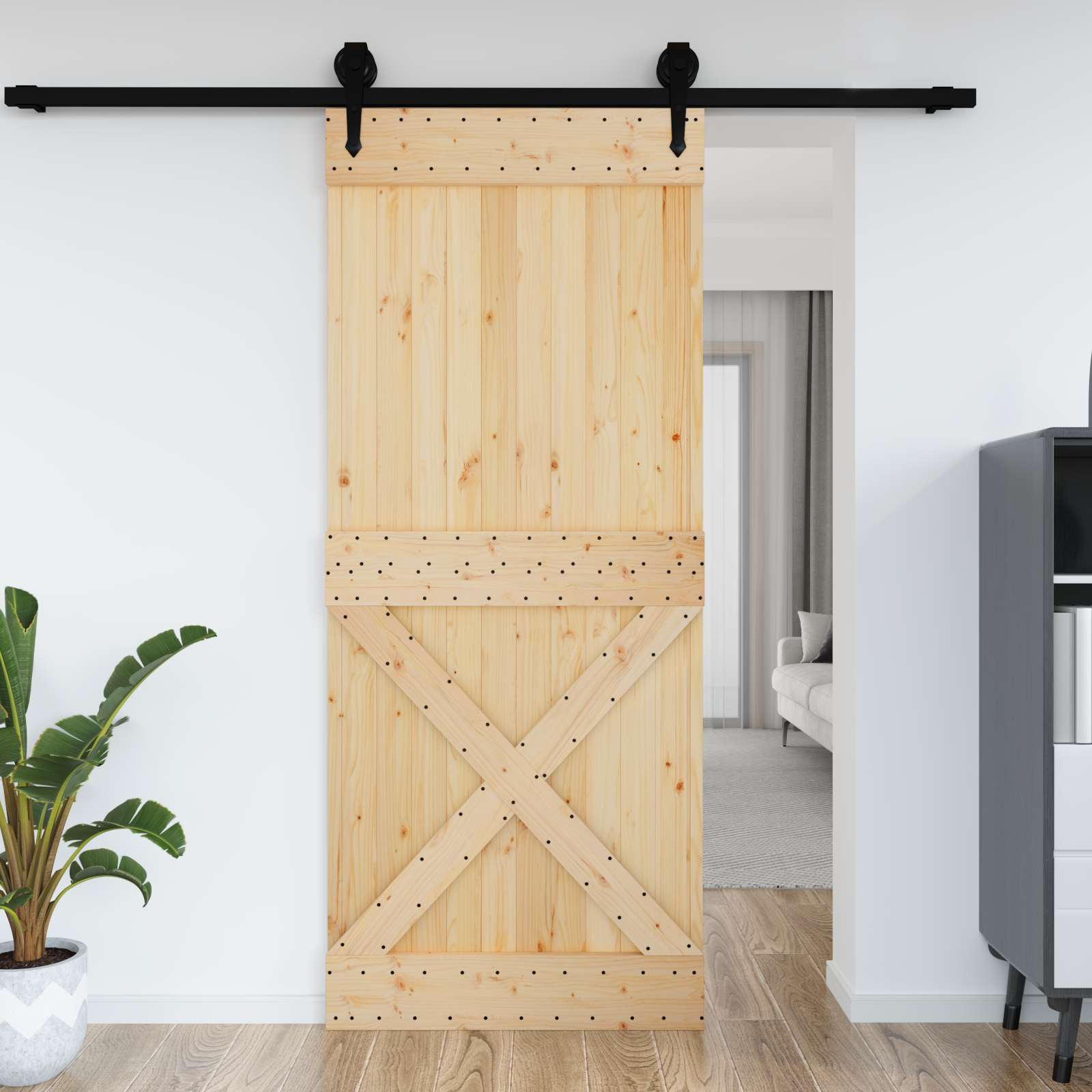 | Door | NARVIK Natural 37.40 x 82.68 in Solid Pine Wood