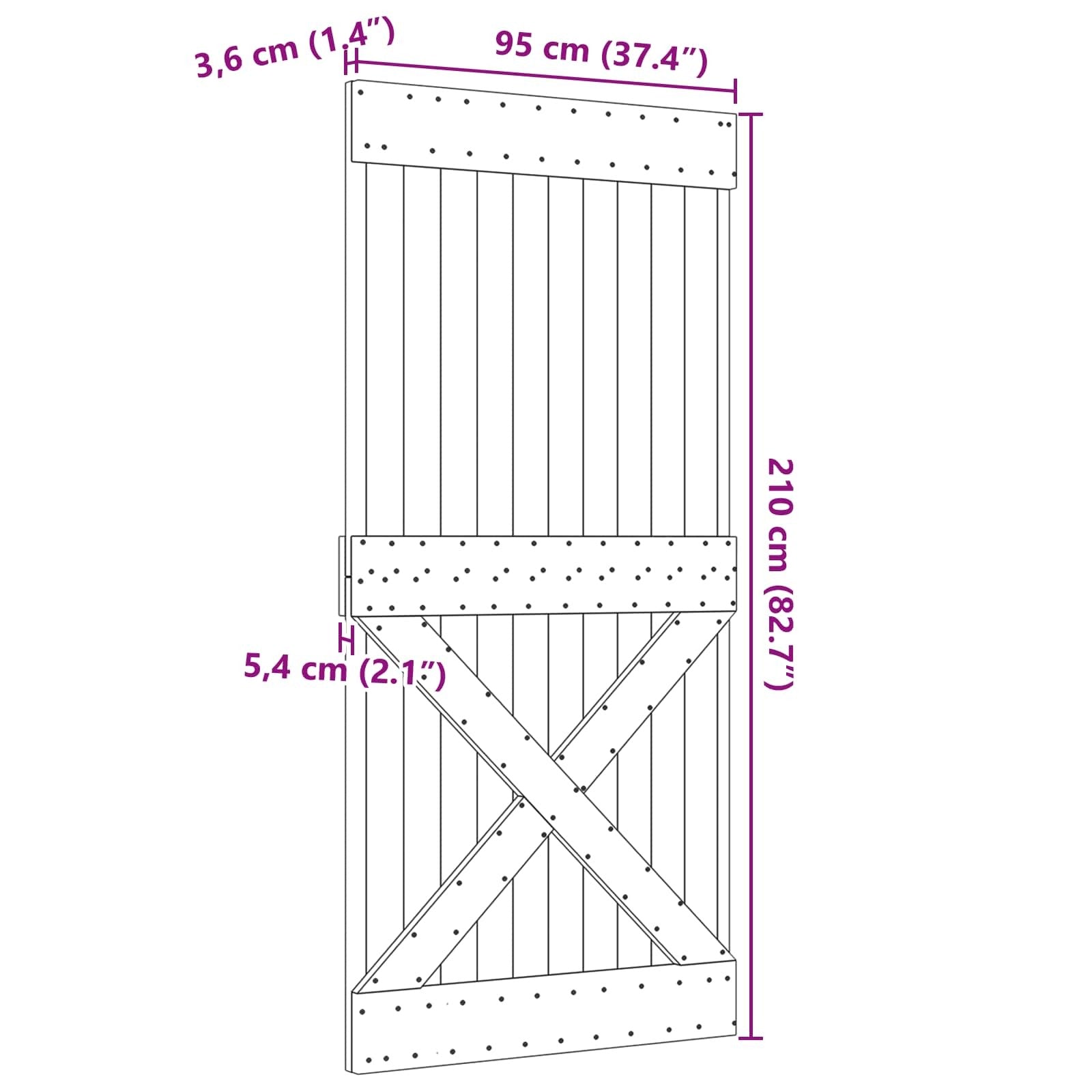 | Door | NARVIK Natural 37.40 x 82.68 in Solid Pine Wood