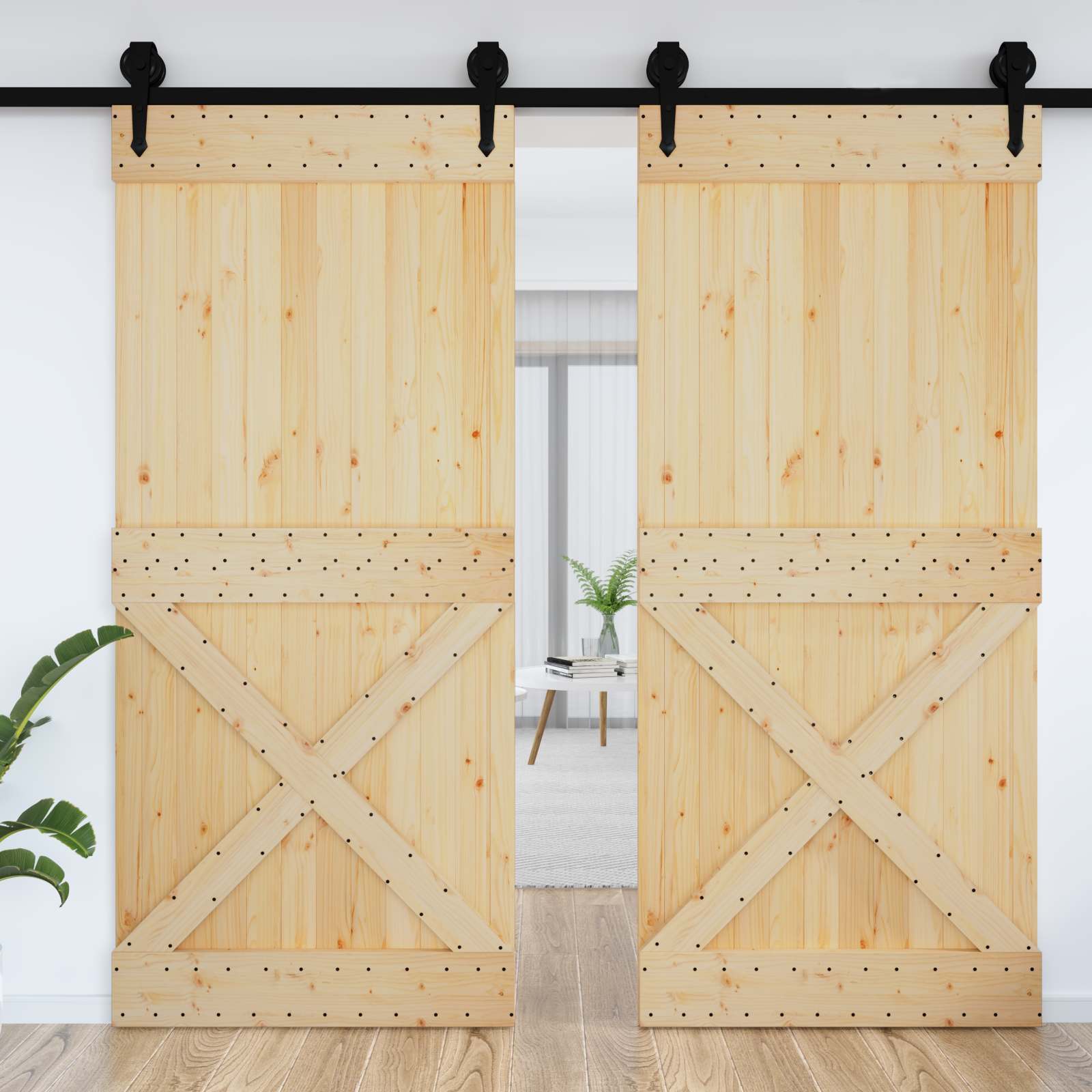| Door | NARVIK Natural 39.37 x 82.68 in Solid Pine Wood