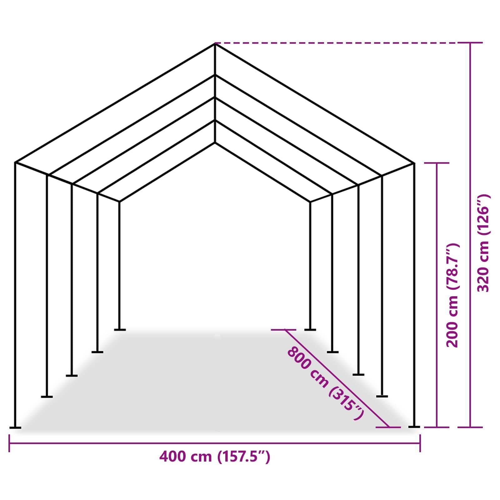 43861  Tent Fabric 4x8 m Grey (Not for Individual Sale)