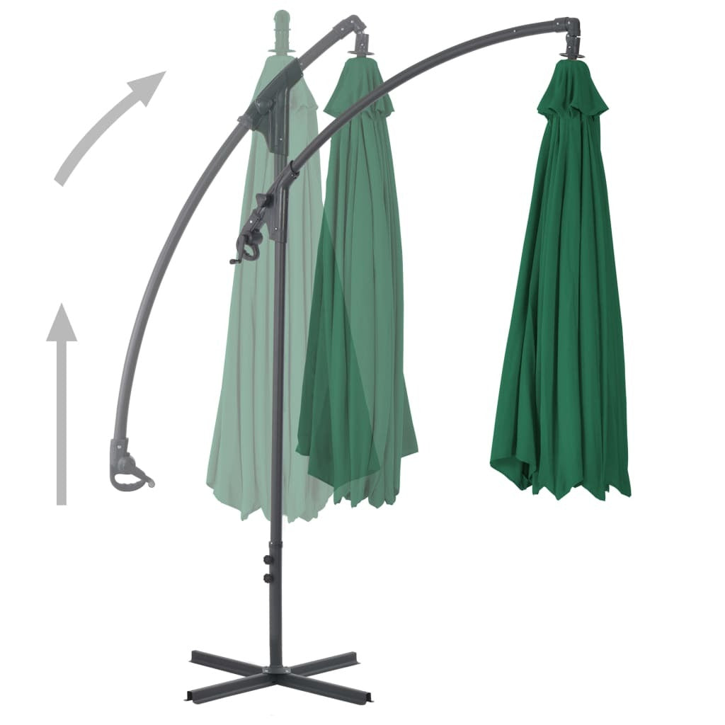 Cantilever Garden Parasol with Steel Pole 118.1" Green