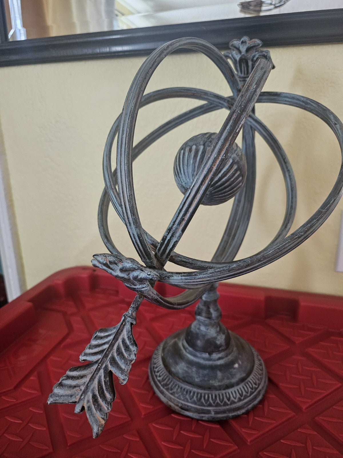 Vintage Wrought Iron armillary sphere or decorative sundial piece of art