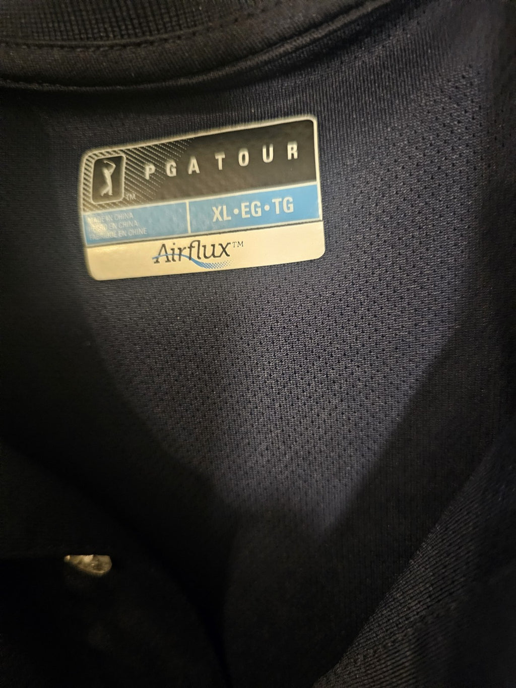 T-Shirt TOUR AirfluxPolo Shirt Men XL Blue Performance Quick Dry Short Sleeve