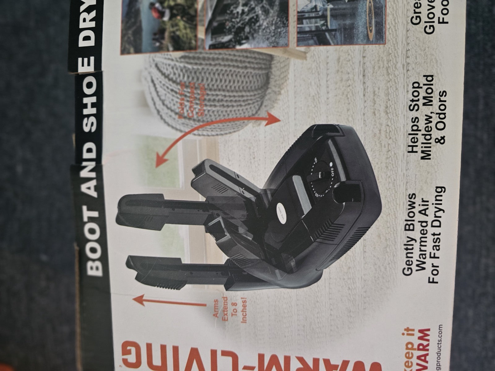 Boot and Shoe Dryer Compact, Timer, extendable blower arms