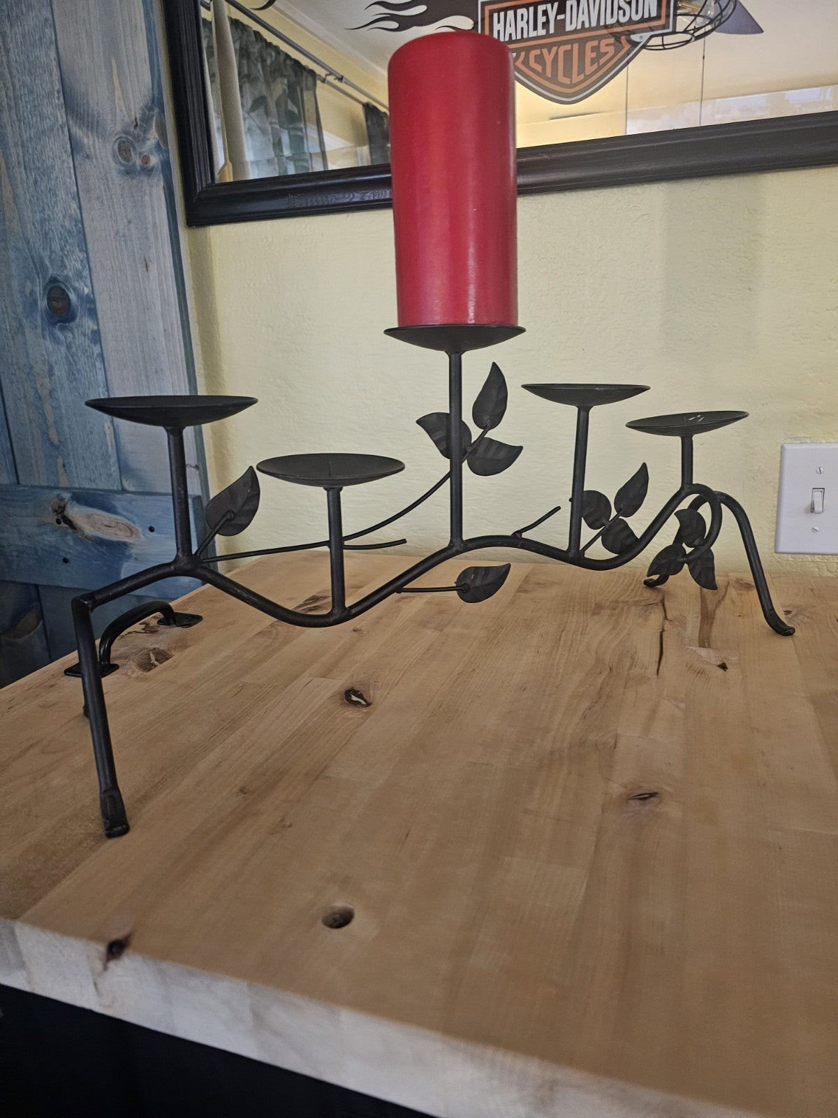 candelabra candle holder full of candles come with