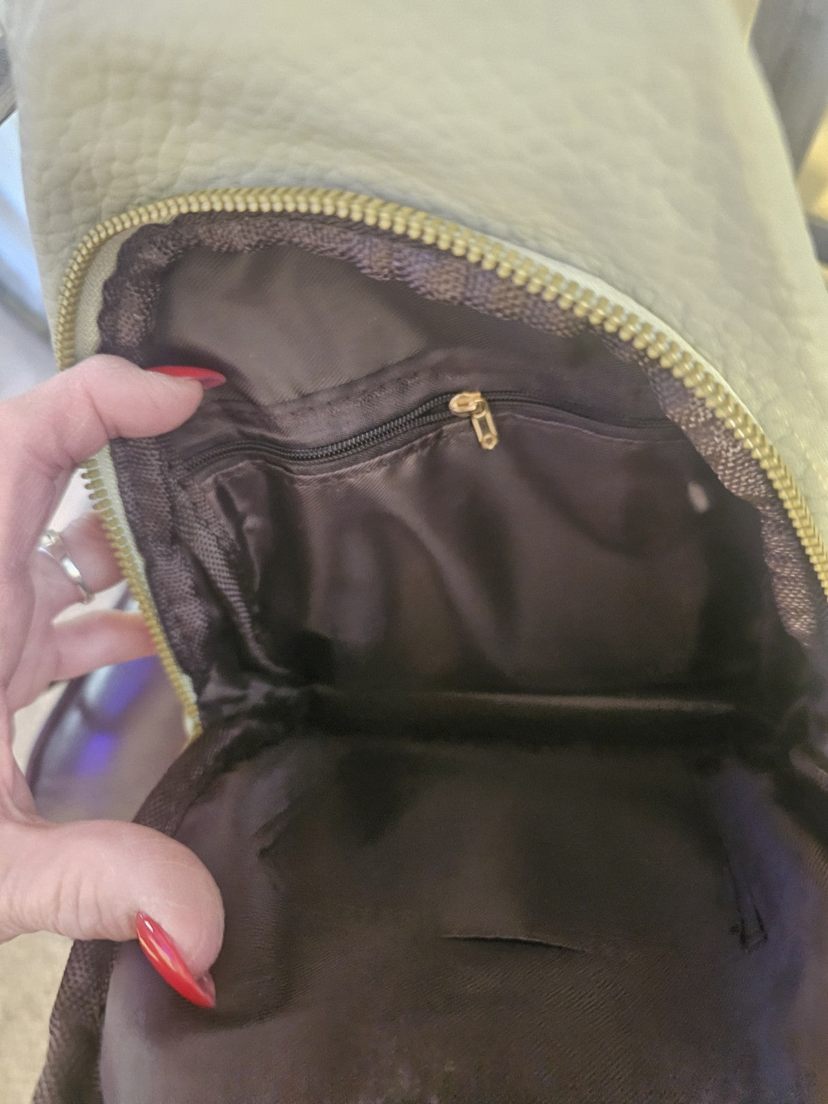 Purse Backpack Wom crossbody type backpack purse 5 zippers pockets gold hardware