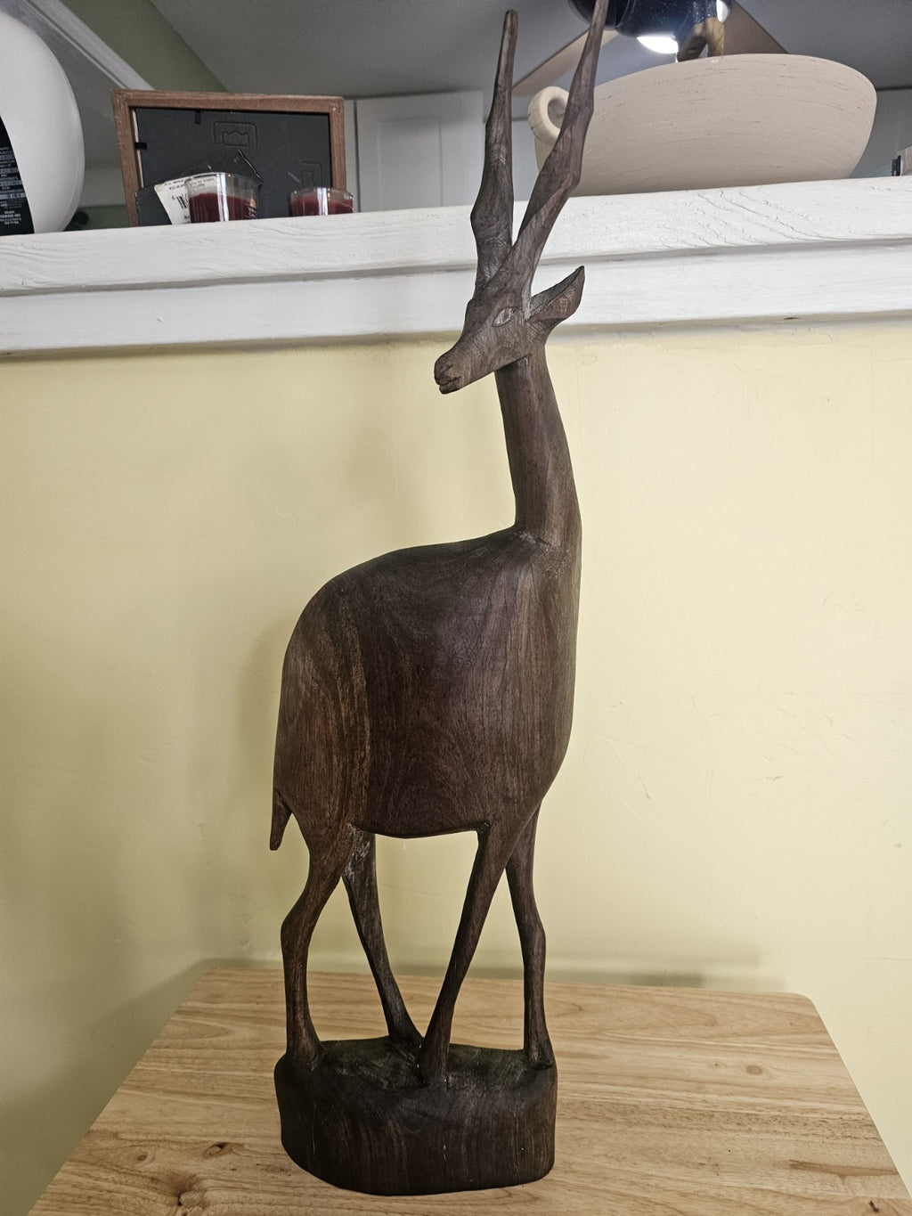 Vintage handcarved Gazelle very tall 7"x24"