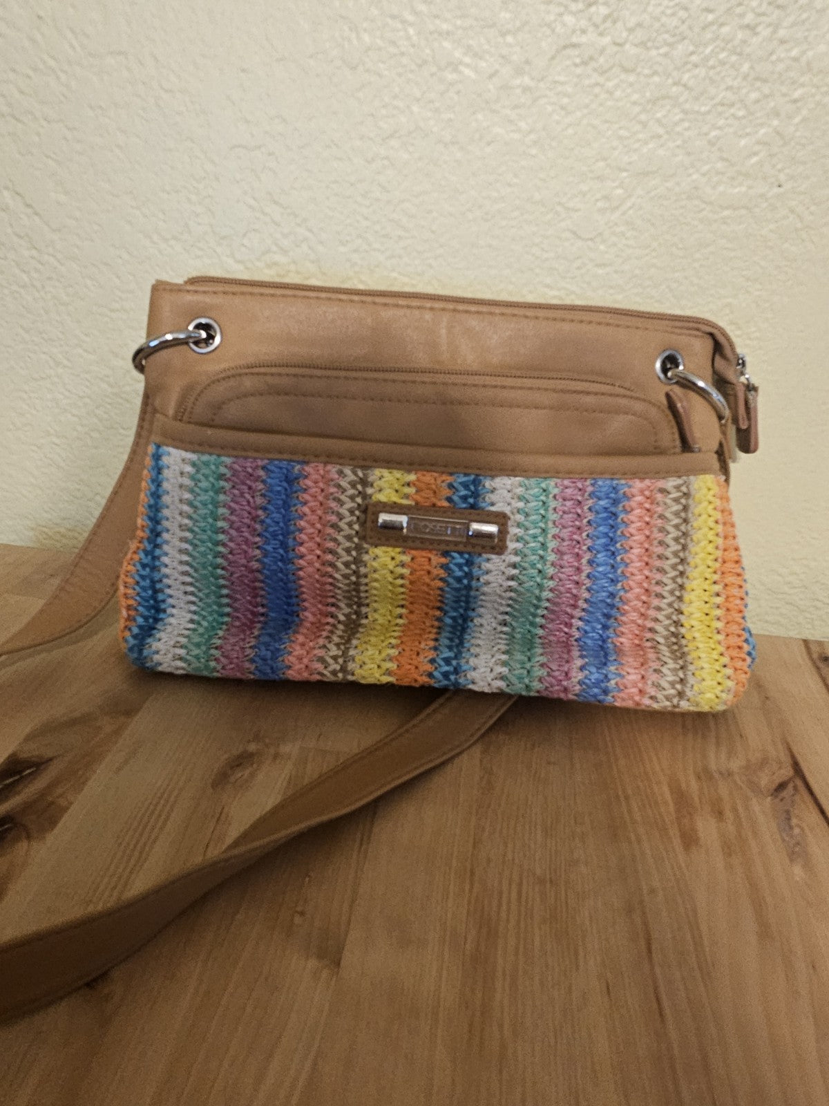 Purse rosetti purse shoulder bag with outside pockets