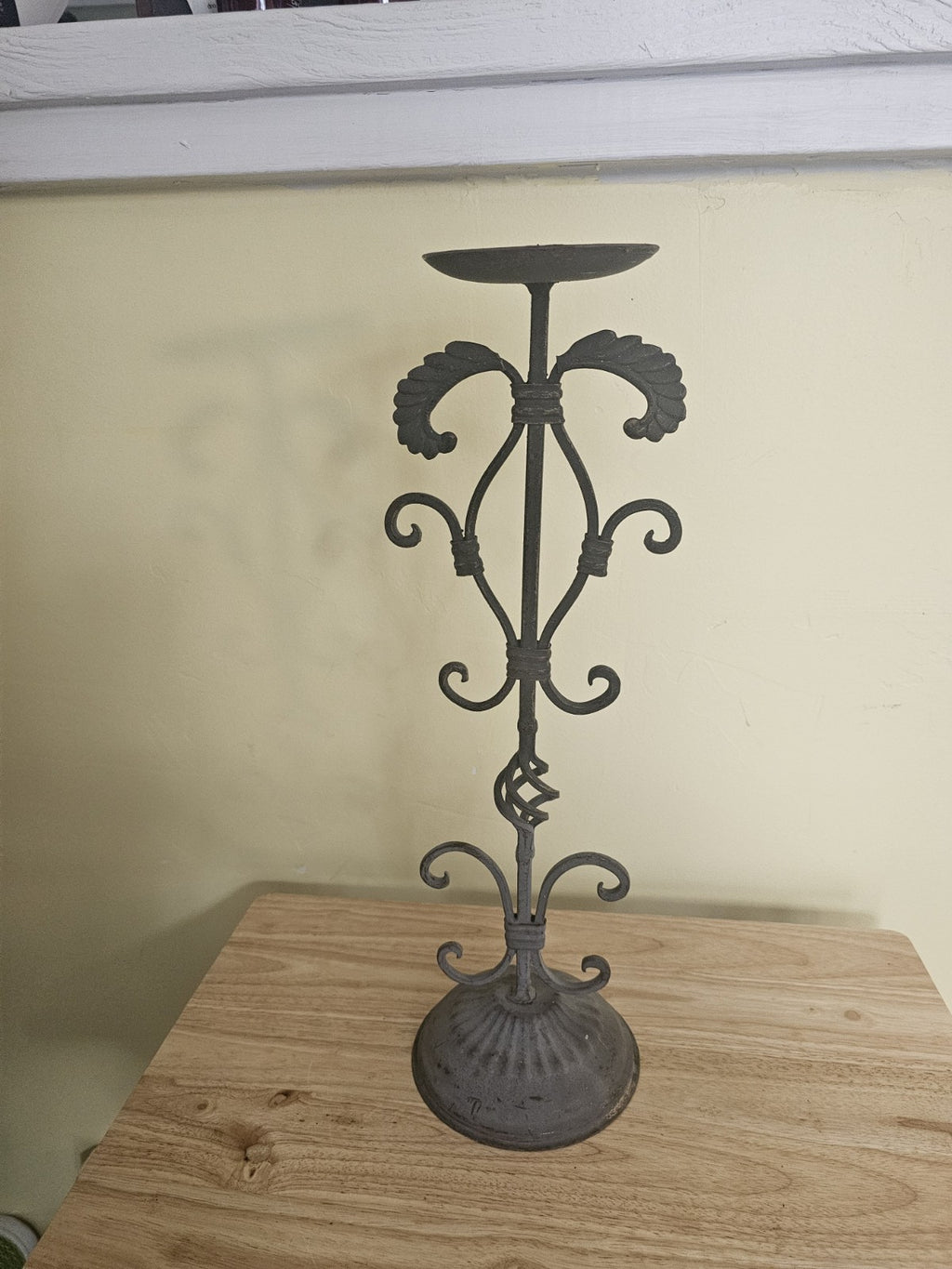 Vintage very patinaed French gothic floor standing Candel Apara