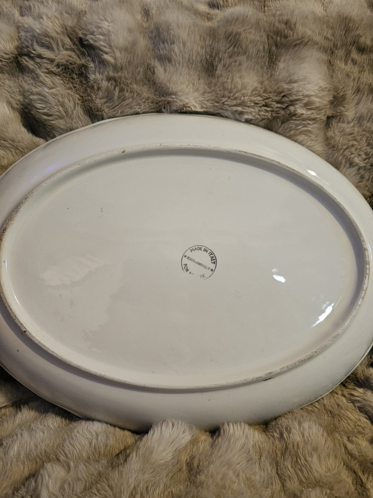 Plate Italian Oval Magnificent Fruit themed huge platter 18 x 13 1/2 Gorgeous