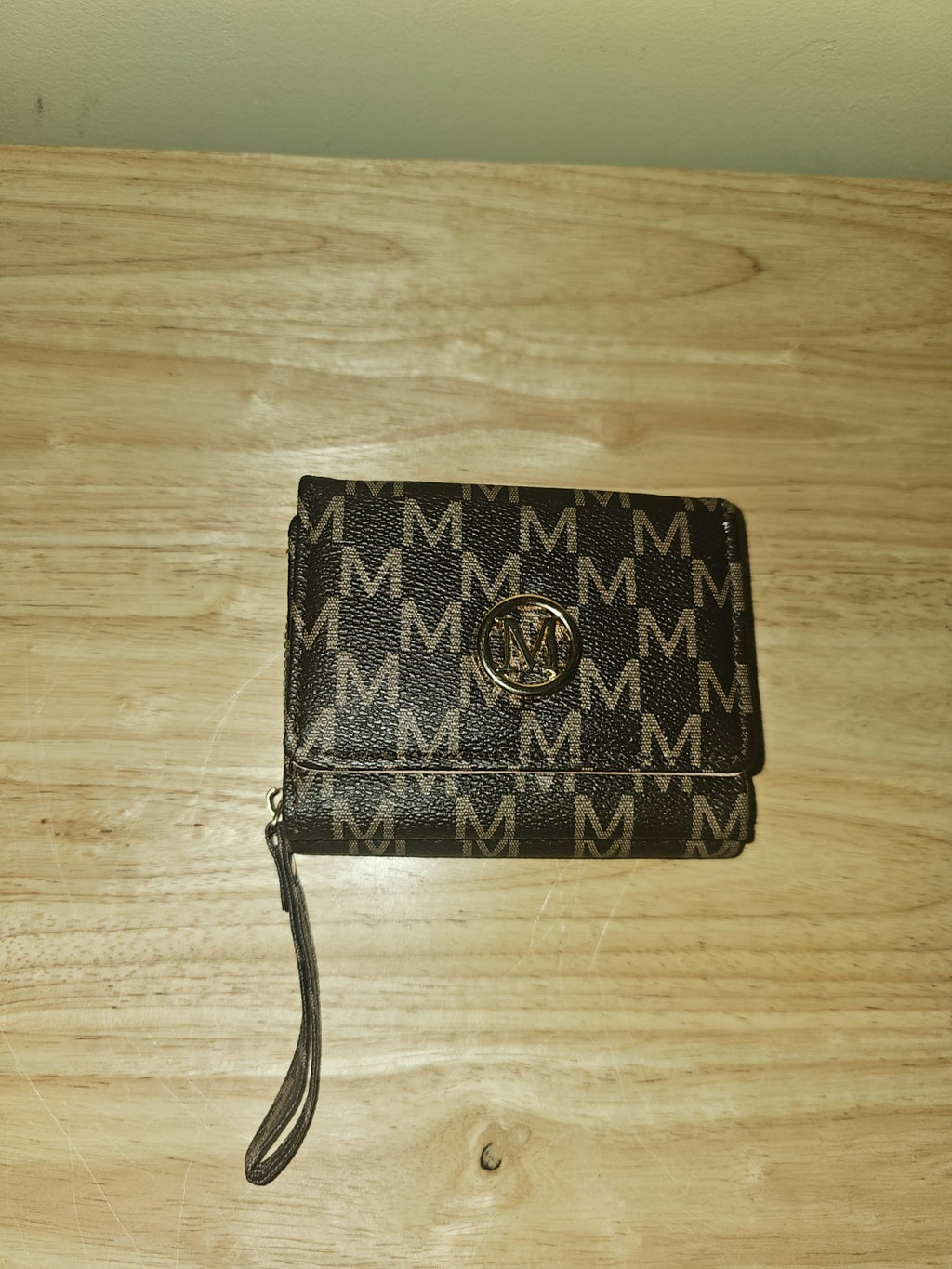 Wallet  women or men gold tone 'M' logo hardware