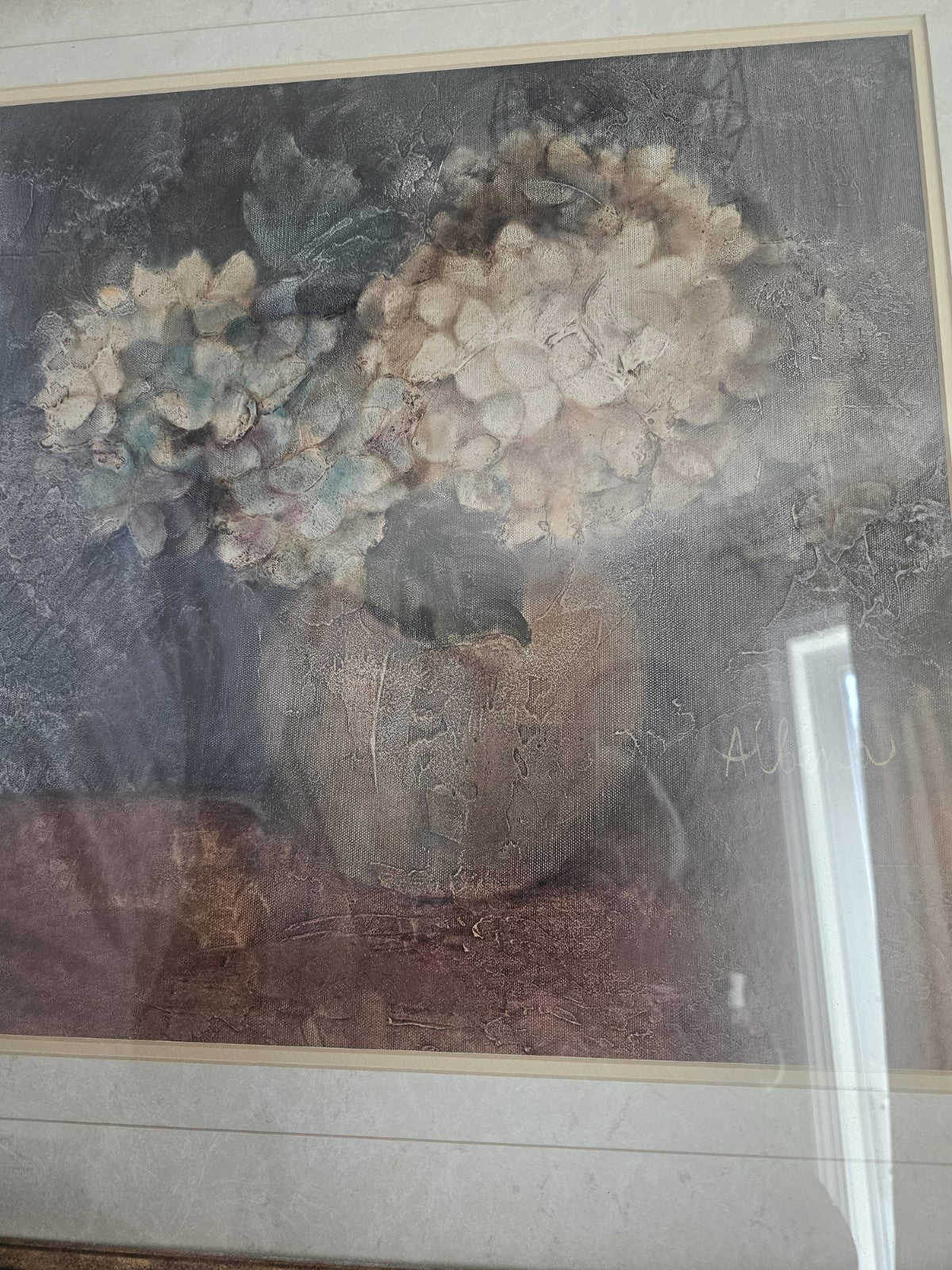 Painting by Albena Hristova floral Hydrangea table piece