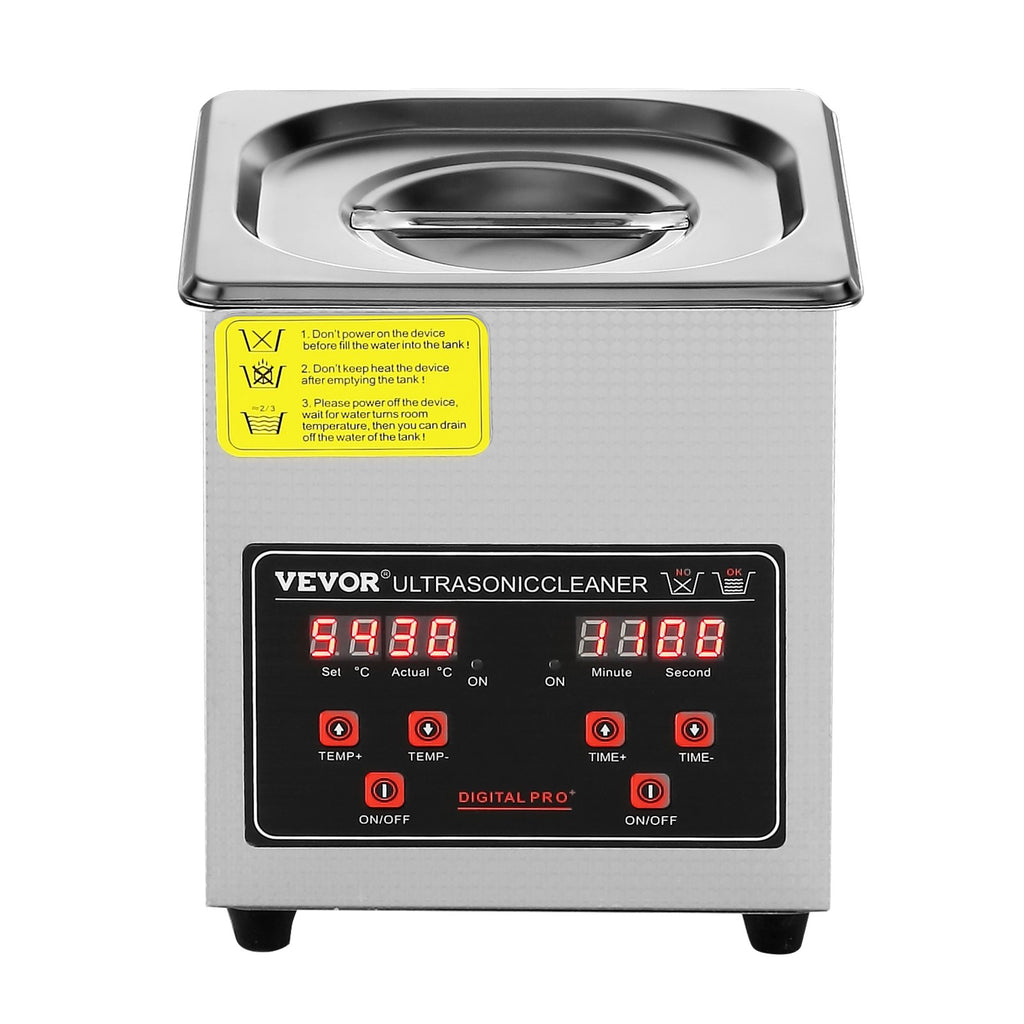 Ultrasonic Cleaner With Digital Timer & Heater, Professional UltraSonic Jewelry Cleaner, Stainless Steel Heated Cleaning Machine For Glasses Watch Rings Small Parts Circuit Board 2L