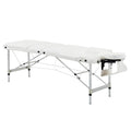 Foldable Massage Bed Portable Table, 3-Section Aluminium Foldable Beauty Couch, Professional Salon Spa Table With Headrest Support And Carry Bag, 81 Cm Width, White