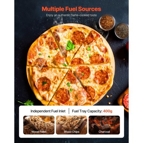 Outdoor Pizza Oven, 12 in Wood Fired Pizza Ovens, Pellet Pizza-Stove with Thermometer & Electric Rotation, Portable Pizza-Maker for Outside Backyard Patio Camping, Pizza-Stone, Carry Bag, Shovel