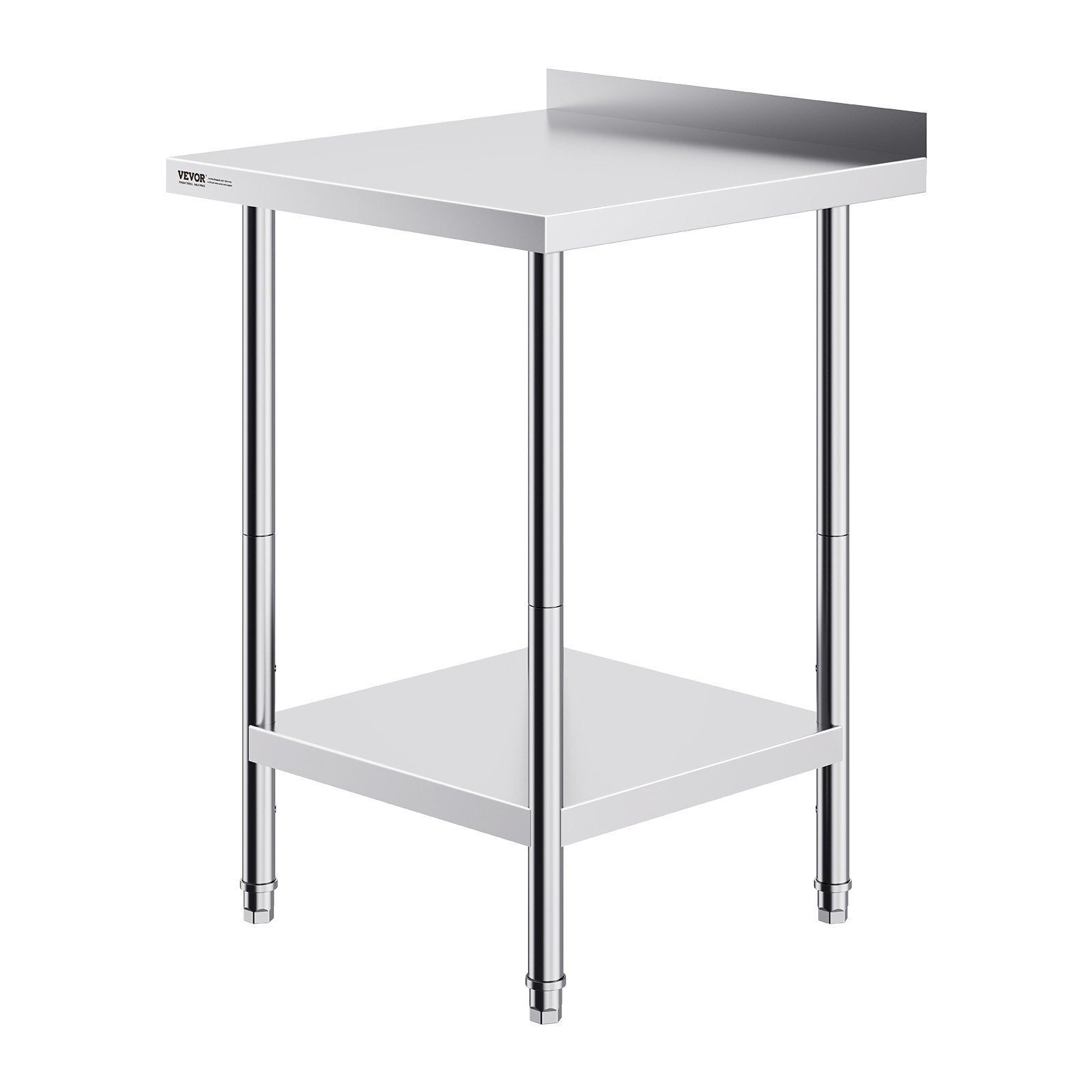 24 x 24 x 36 Inch Stainless Steel Work Table, Commercial Food Prep Worktable Heavy Duty Prep Worktable, Metal Work Table with Adjustable Height for Restaurant, Home and Hotel