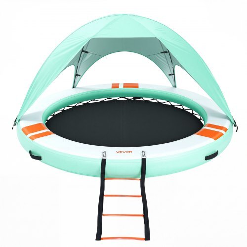 Inflatable Floating Dock, 10FT Round Inflatable Dock Platform, Non-Slip Water Floating Mat with Portable Carrying Bag & Detachable Ladder, Platform Island Raft for Pool Beach Ocean