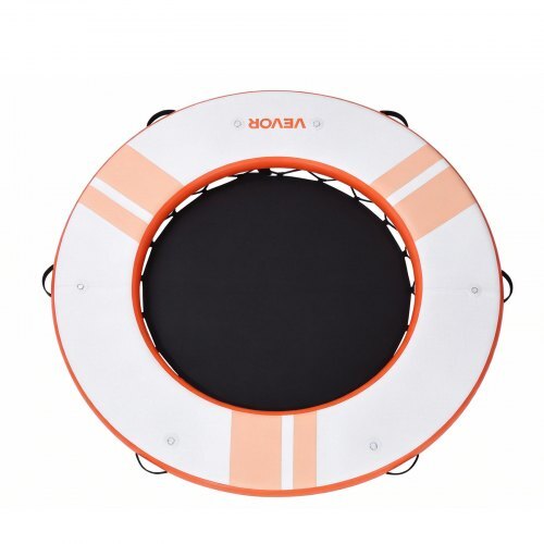 Inflatable Floating Dock, 8 FT Inflatable Dock Platform, Non-Slip Water Air Mat with Portable Carrying Bag and Detachable Ladder, Floating Water Platform Island Raft for Pool Beach Ocean, Orange